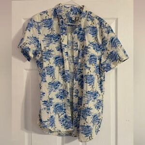 The Rail Blue and White Floral Button Down Shirt
